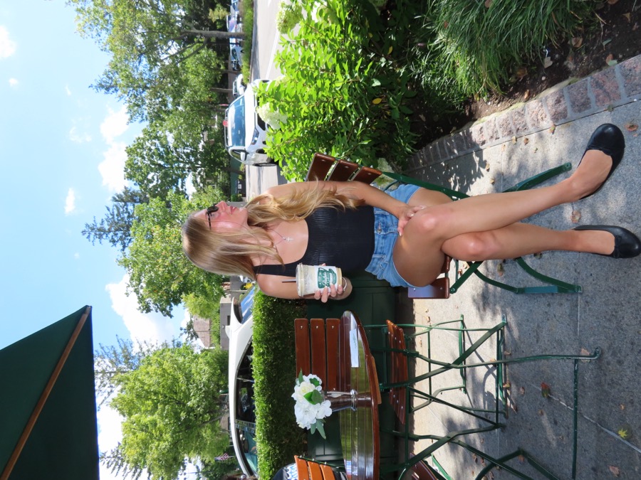 Autum with an iced coffee